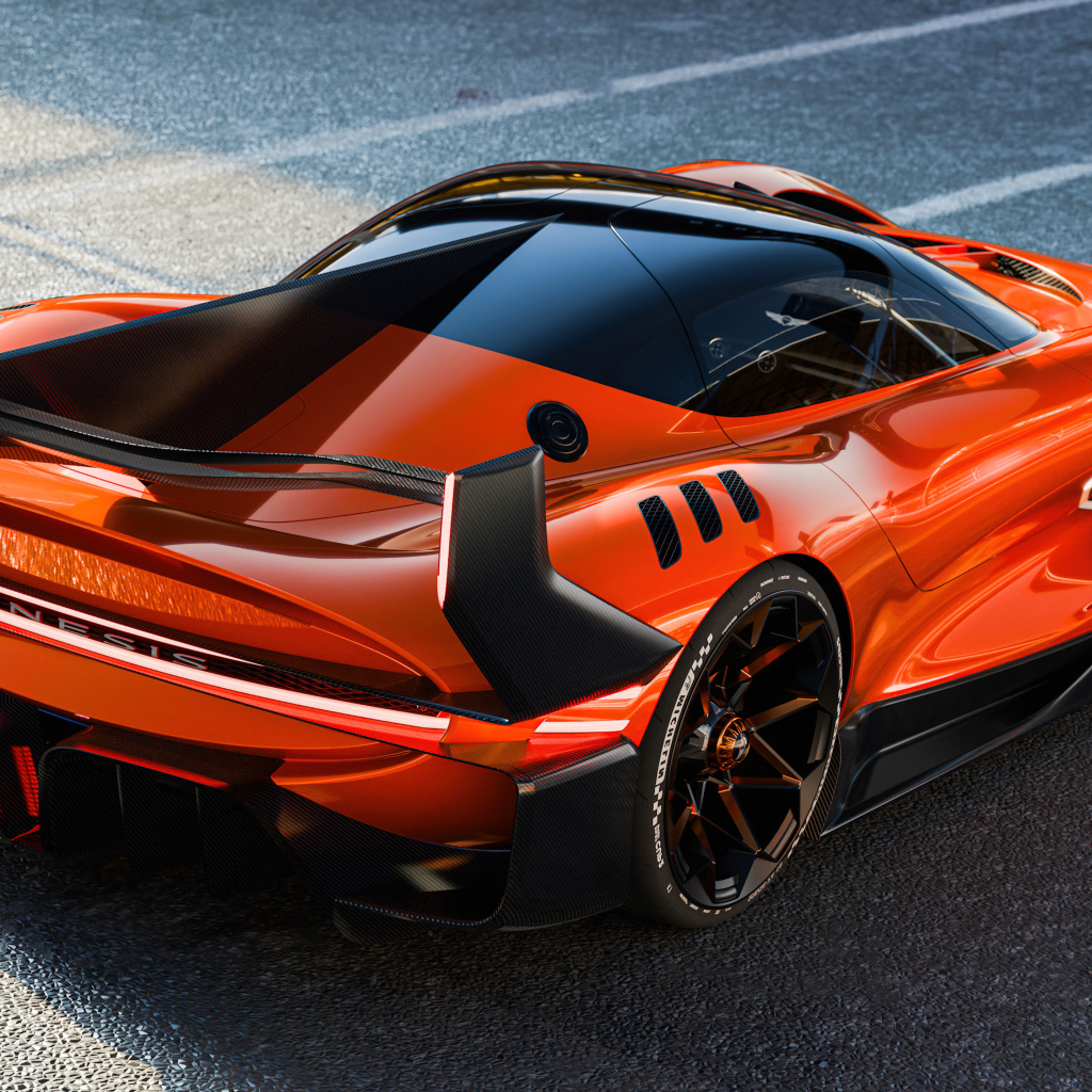 Вид сзади на спортивный автомобиль Genesis X Gran Racer VGT Concept 2024  года