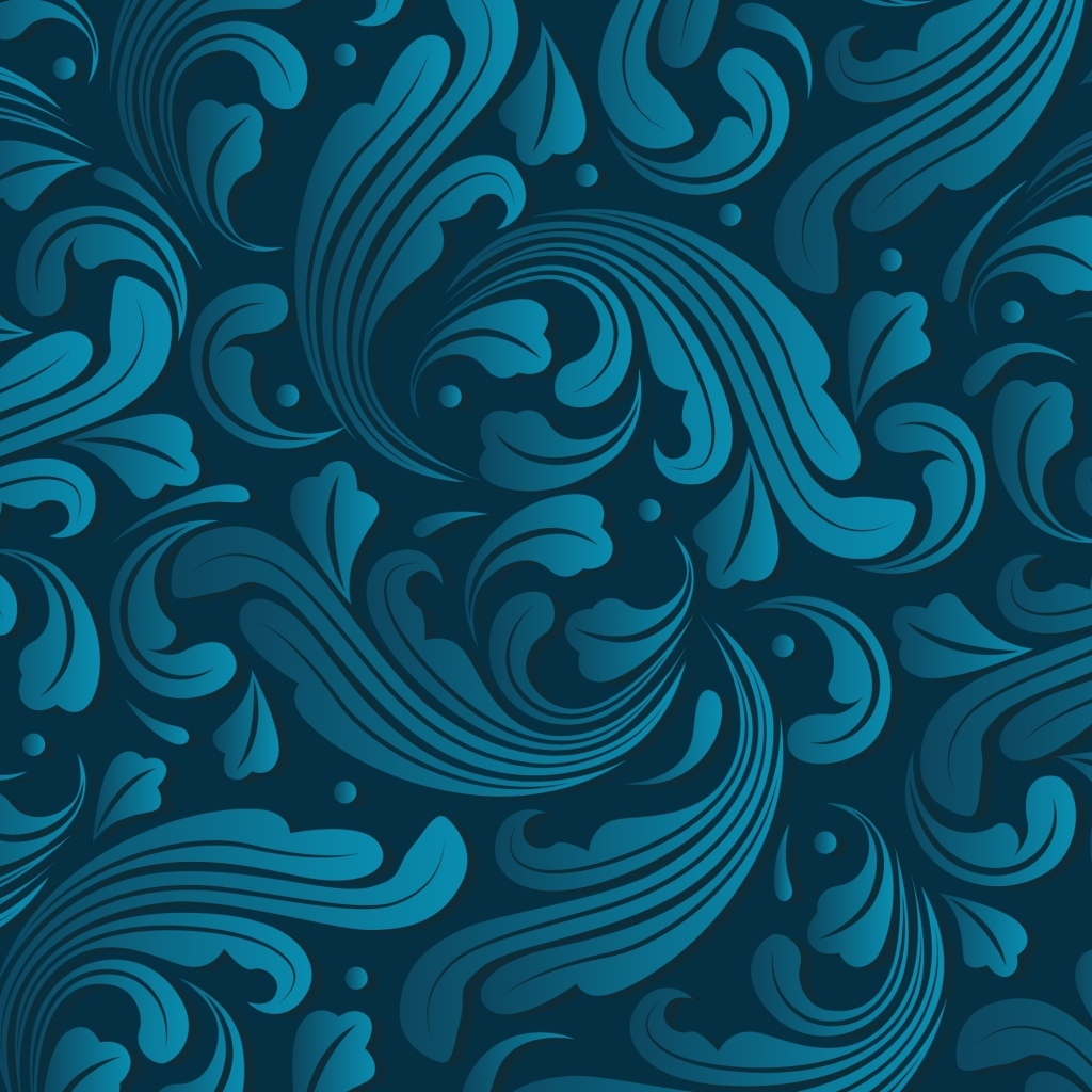 Голубой орнамент в виде листьев для фона