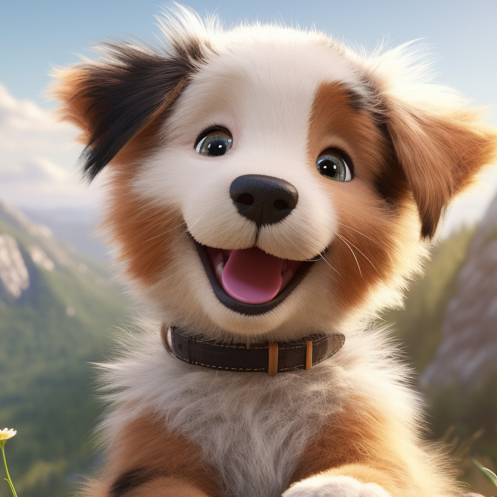 Смешной нарисованный щенок