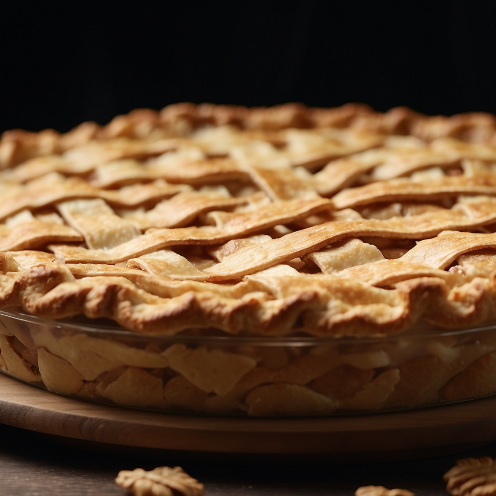 Красивый сладкий пирог с яблоками на столе