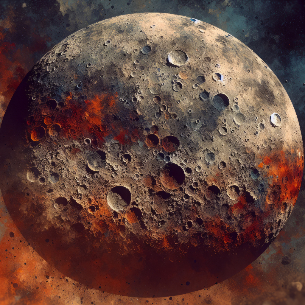 Кратеры на луне в космосе