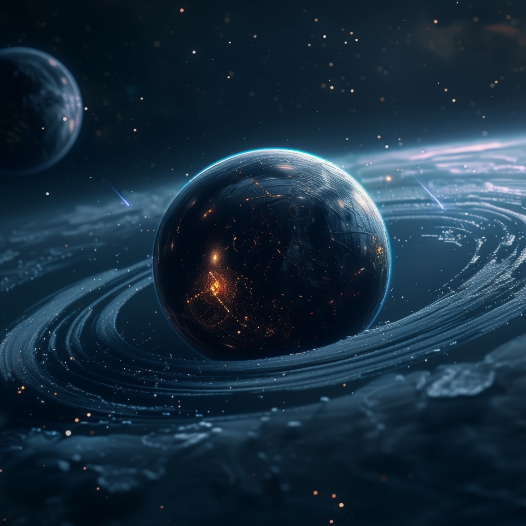 Планета земля с галактическими кругами