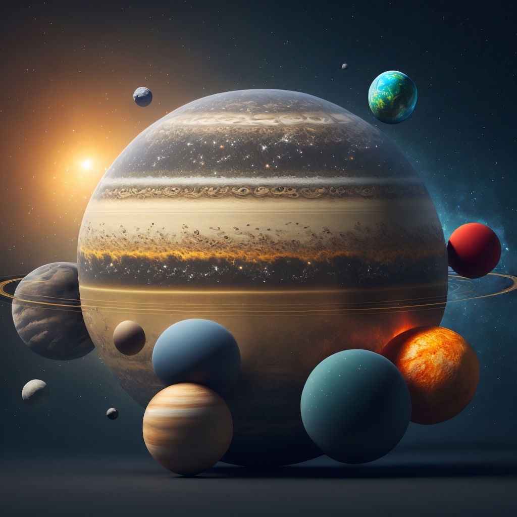 Планеты кружатся в звездной галактике