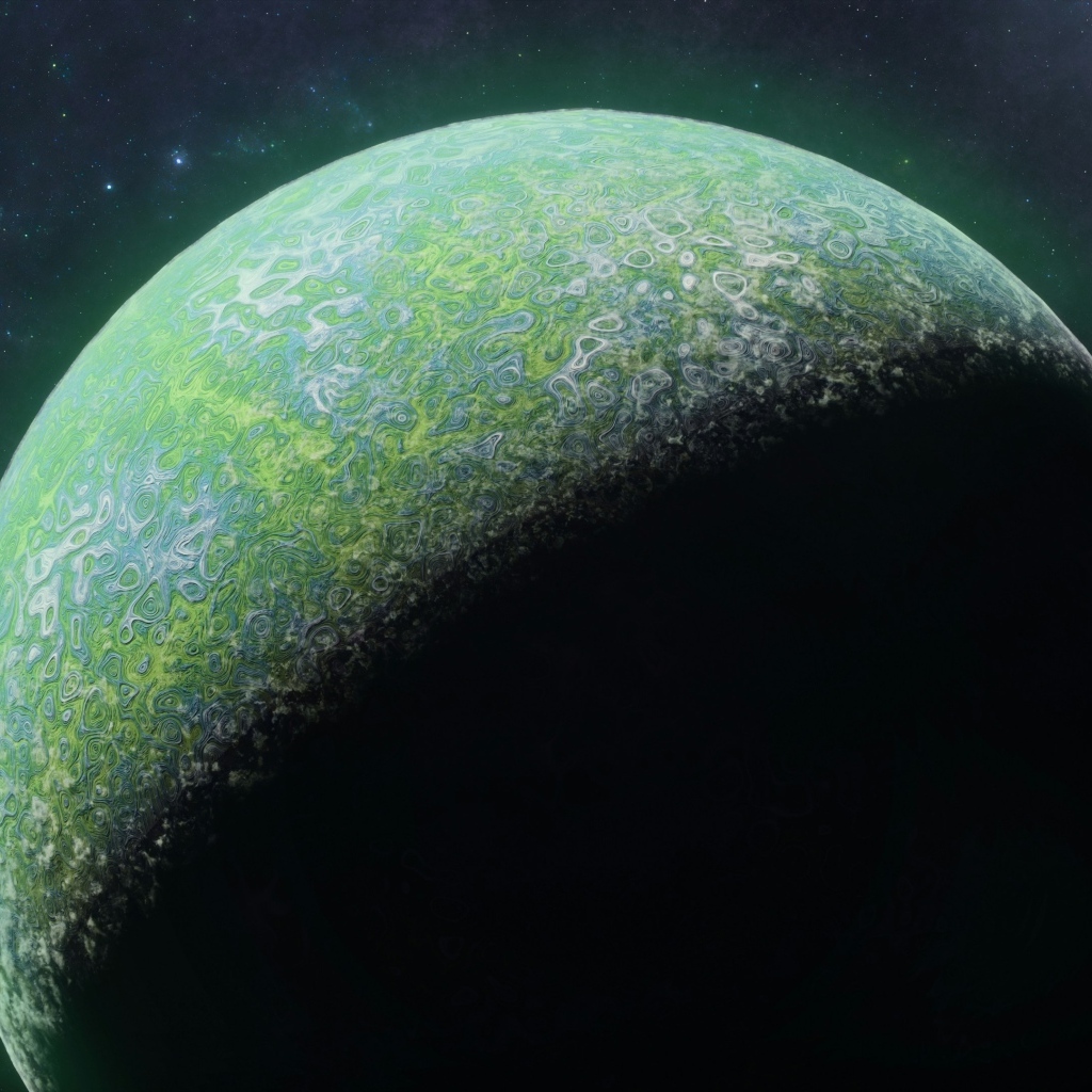 Вид на планету ночью