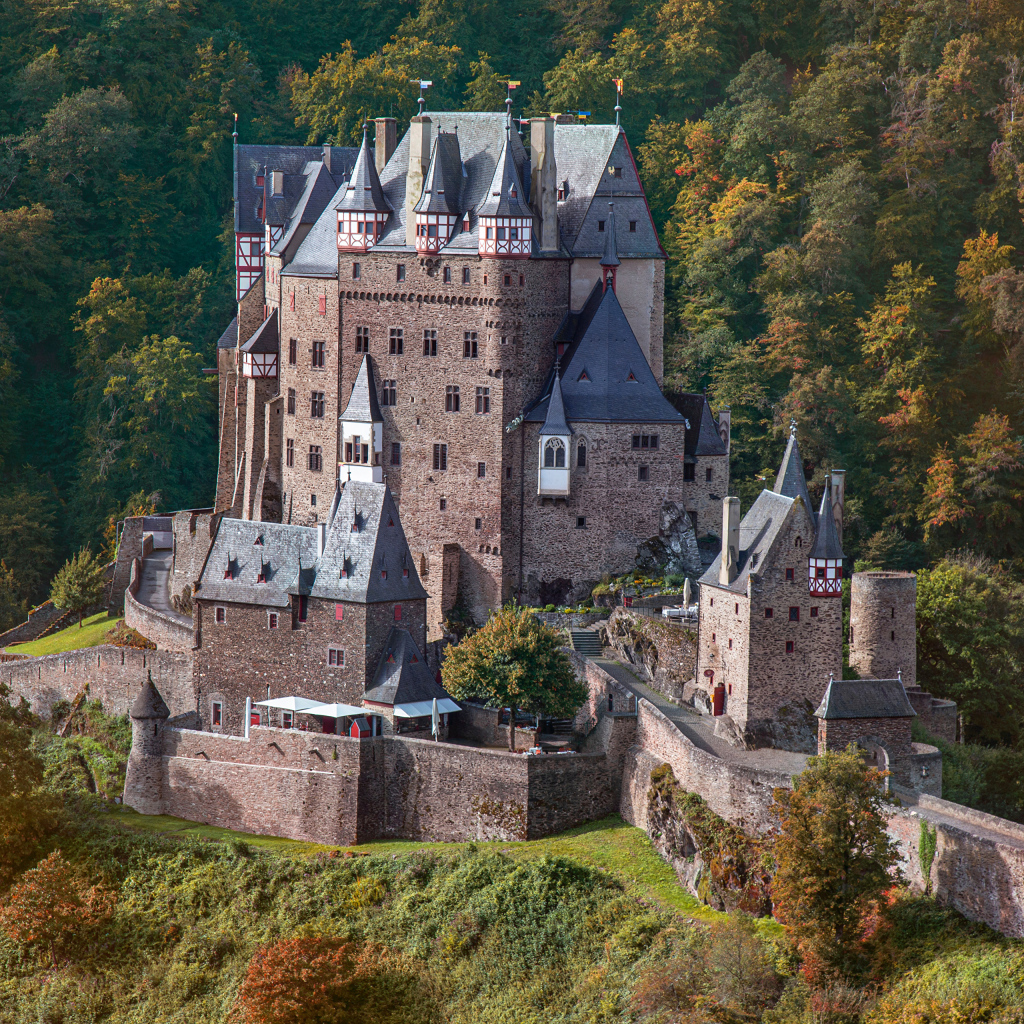 Высокий старинный замок Эльц, Германия