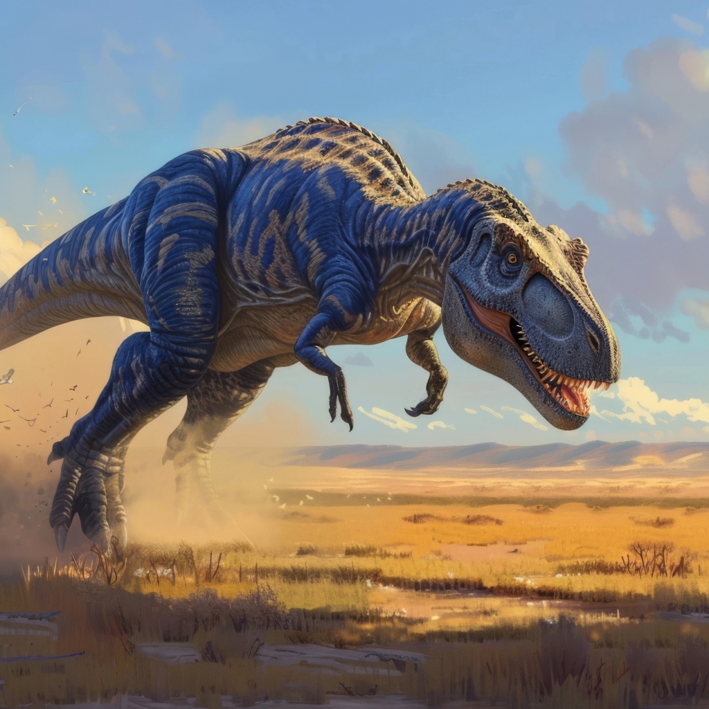 Тираннозавр бежит по пыли