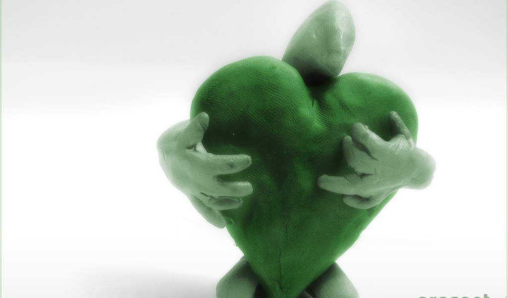 3D зеленое сердце