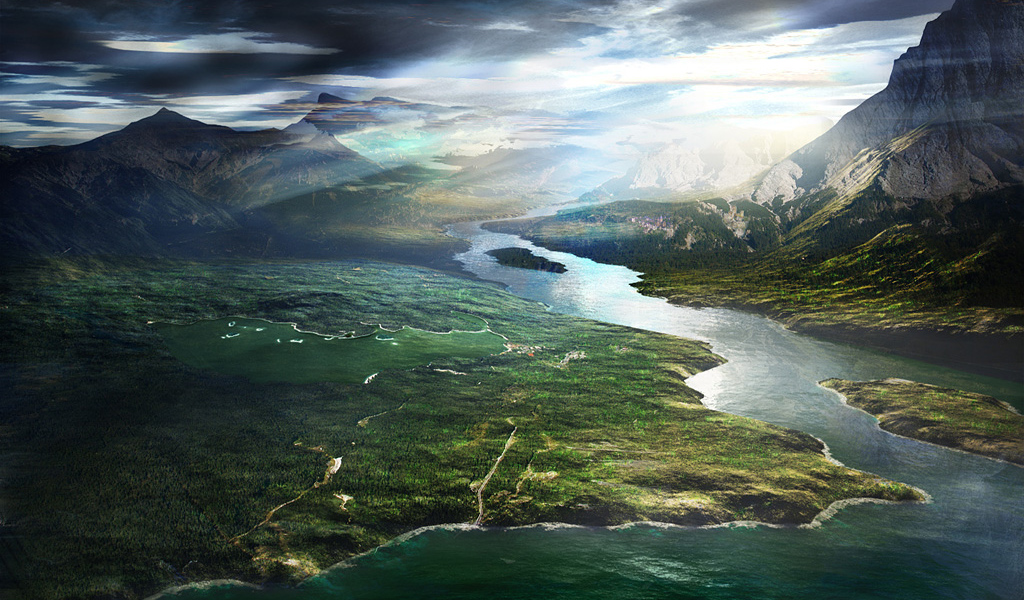 Речка 3D обои