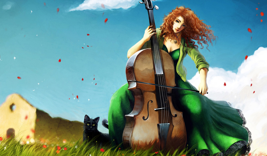 Девушка и Музыкальный инструмент