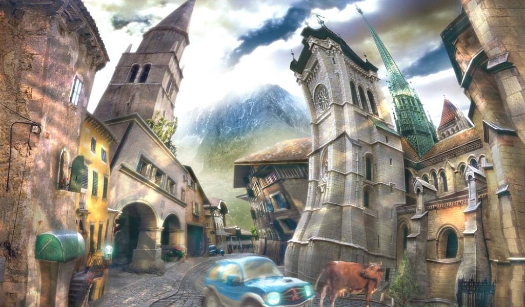 рисованная улица