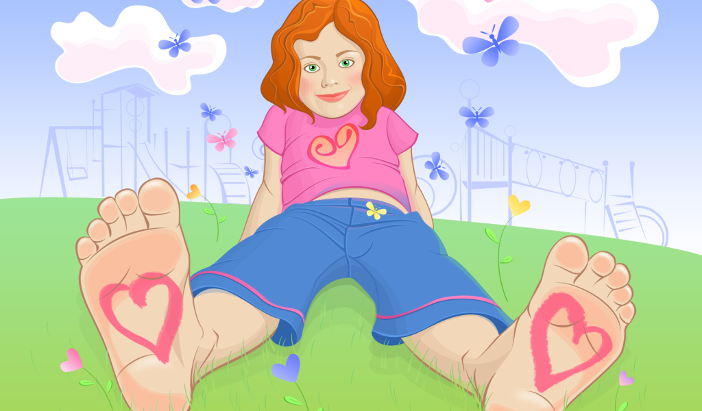 Девченка с красными волосами