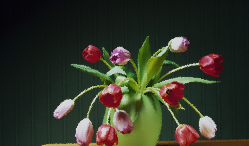 Нарисованные цветы