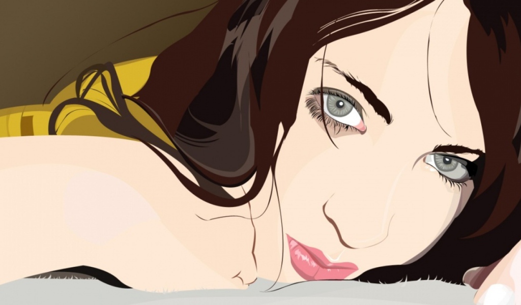 Нарисованная девушка