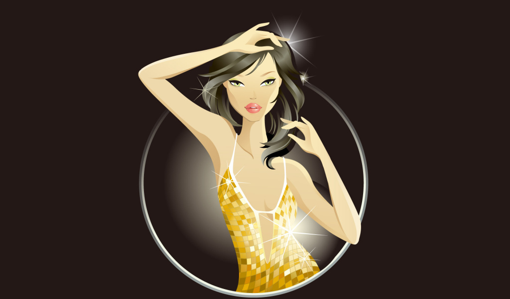 Девушка в блестящем платье