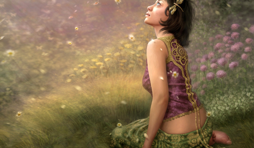 Девушка на поле