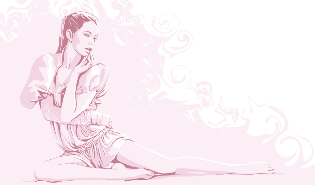 девушка в розовом