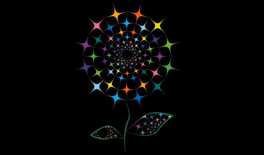 Черный векторный цветок