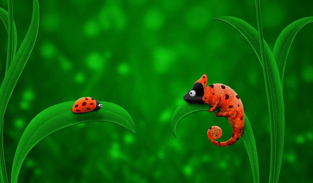 жук и хамелеон