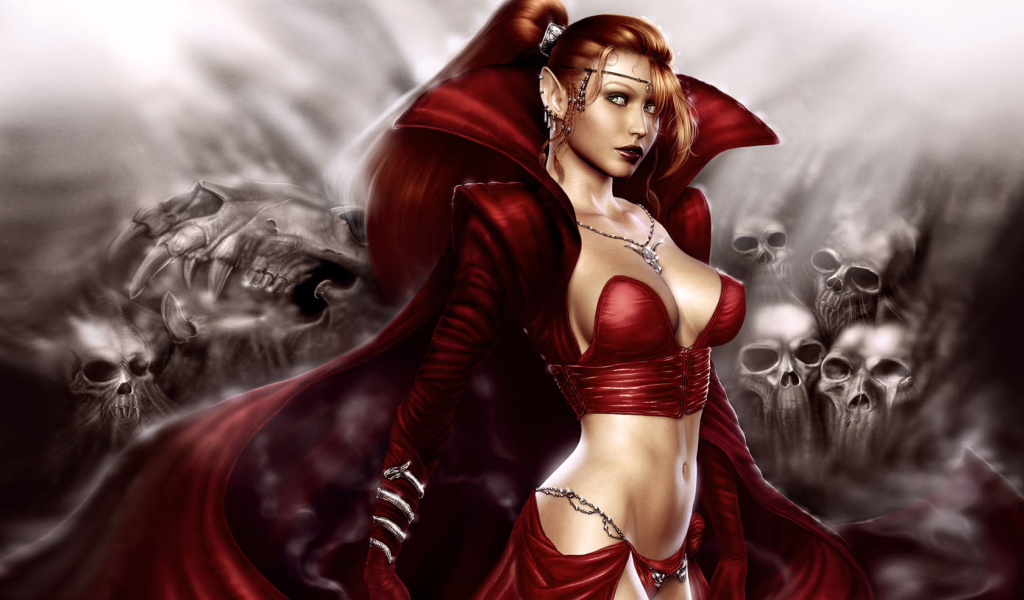 Кровавая принцесса в красном платье