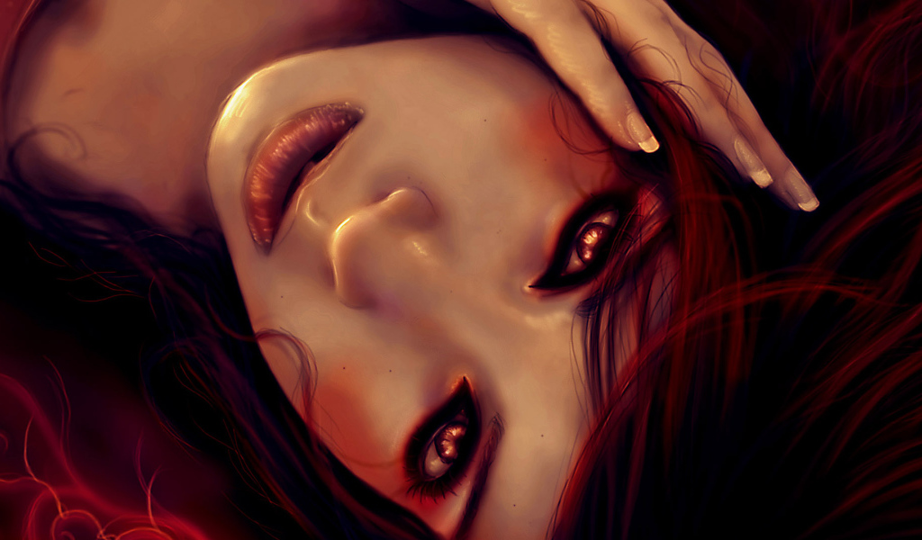 Девушка с красными волосами