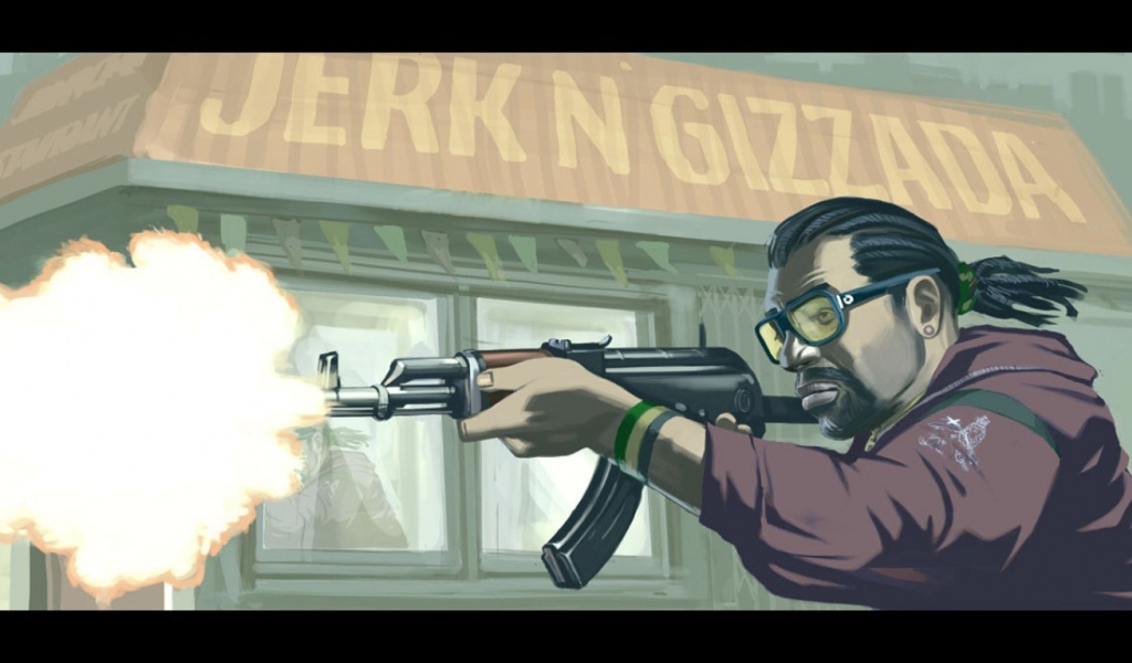 Негр с автоматом АКА