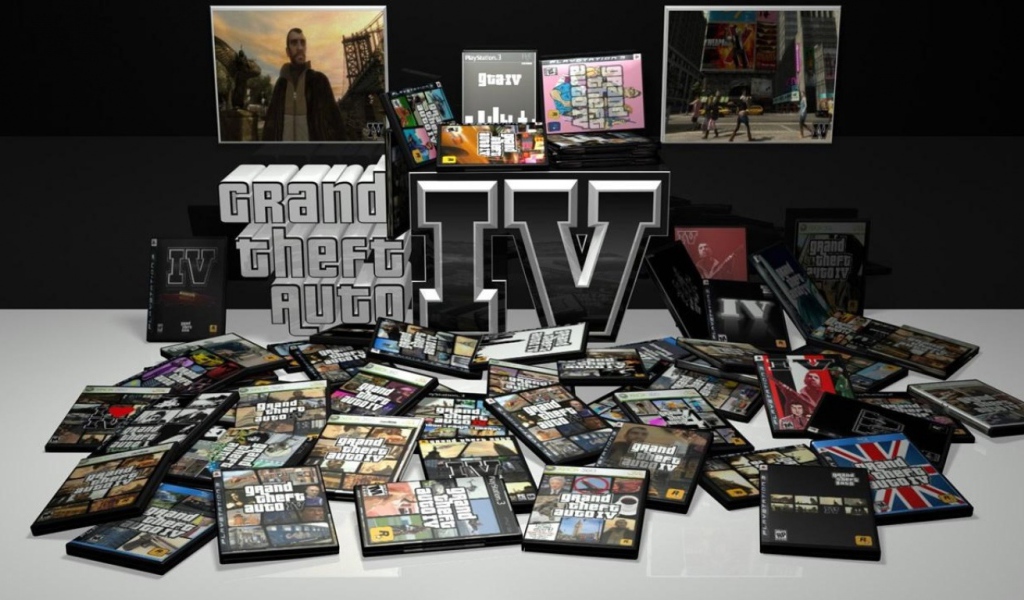 Коробки с игрой GTA4