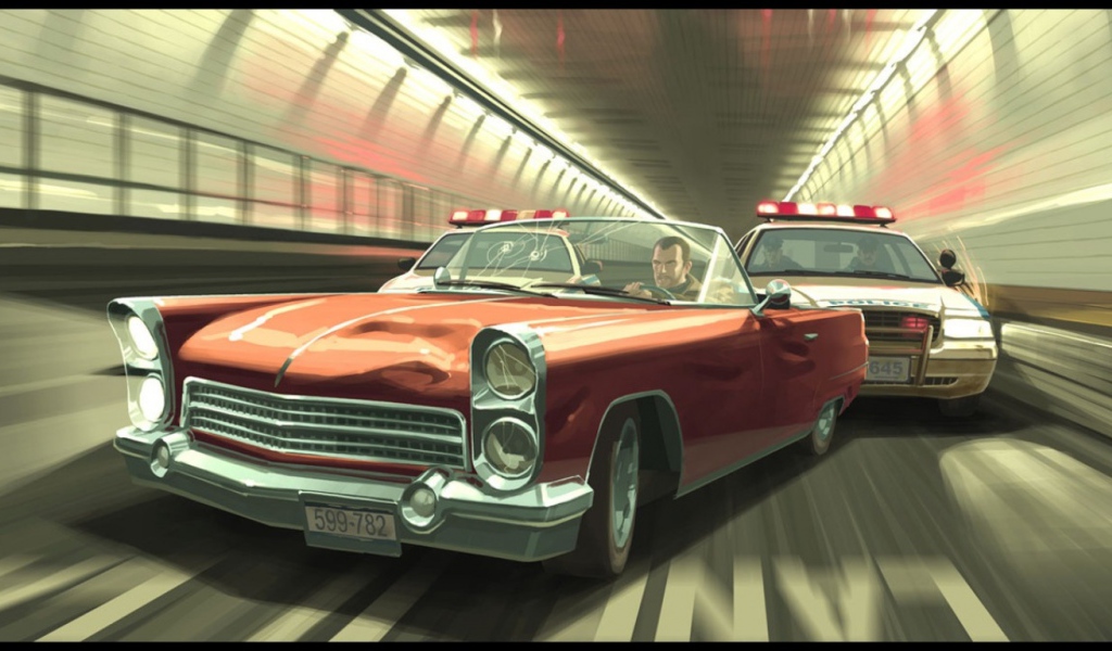 ГТА IV погоня в тунеле