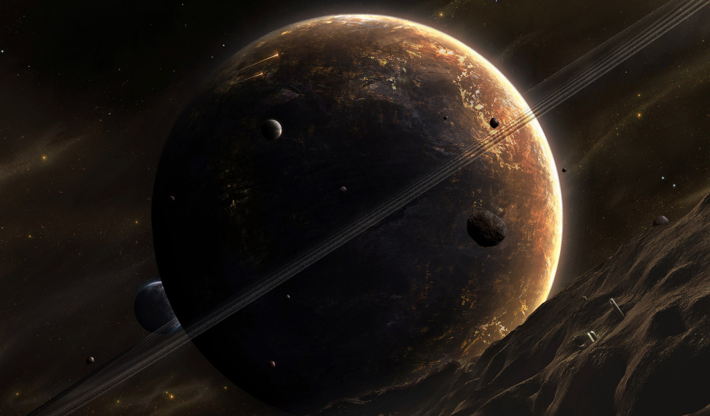 Космический гигант и его спутники