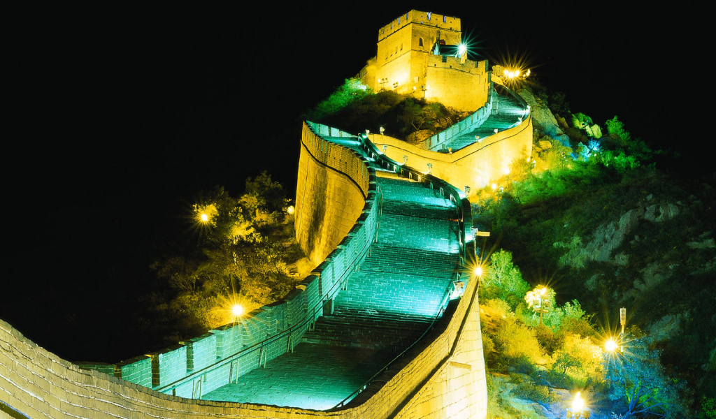 Великая стена ночью