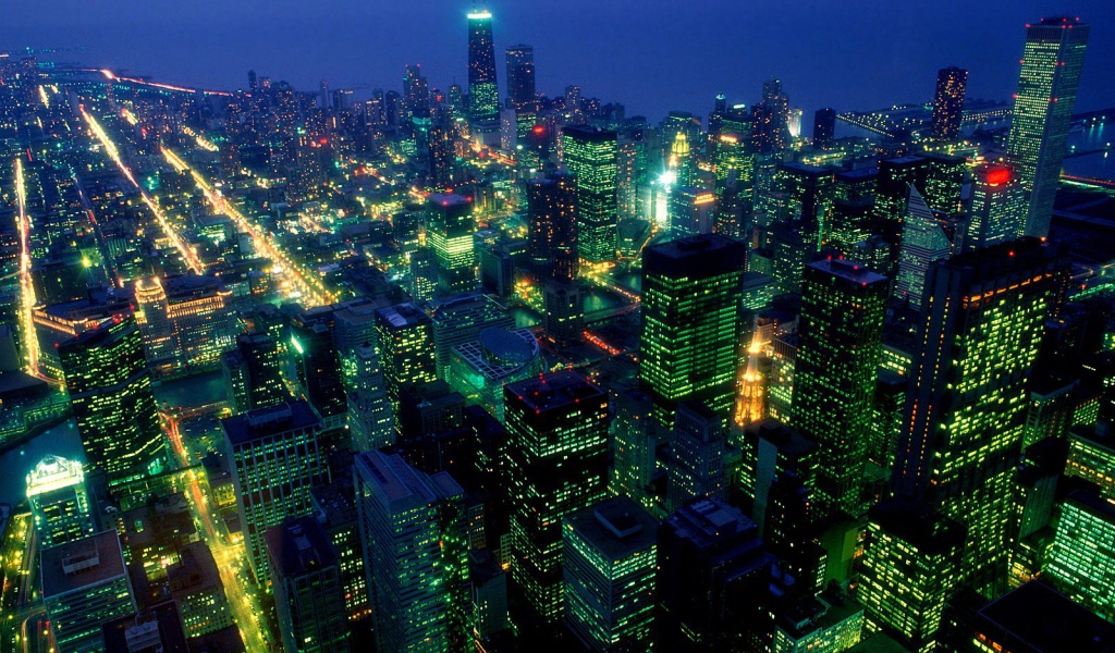 После наступления темноты в Чикаго США