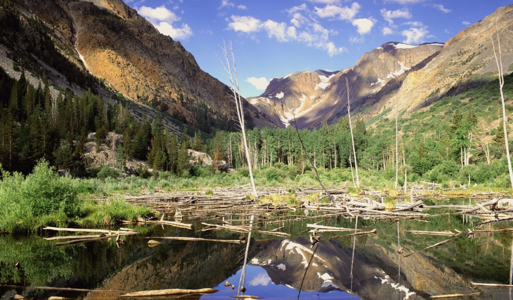 Водоем Бобра / Каньон Lundy / Сьерра-Невада / Калифорния / США