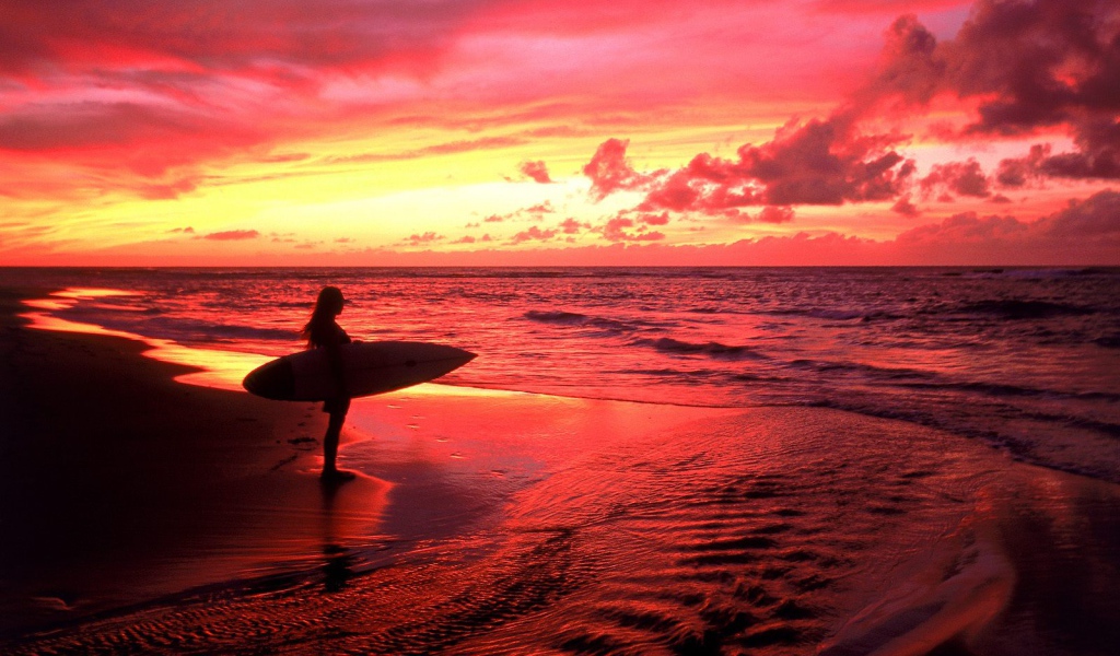 Серфингист в Сумерках, США