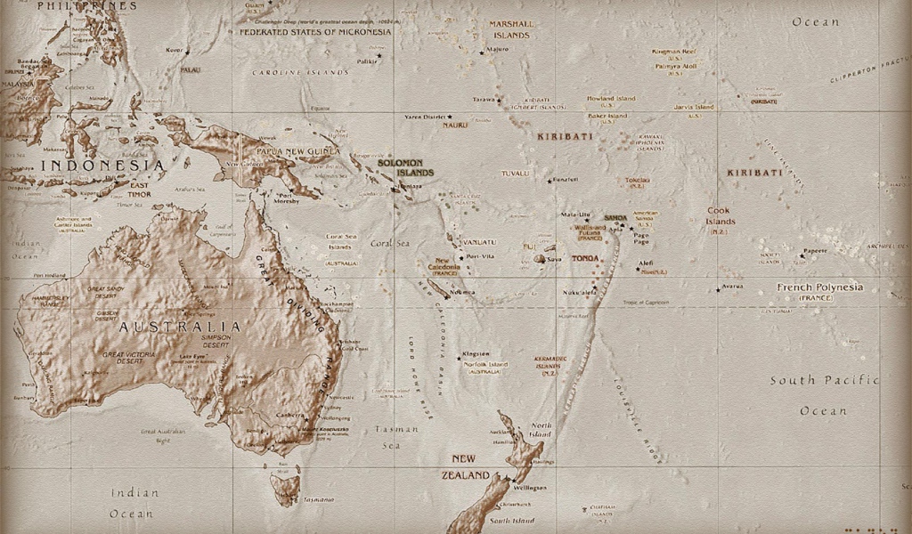 Карта Океании