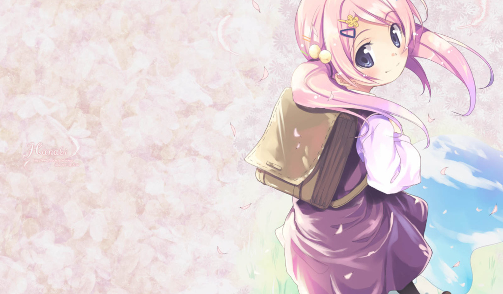 Аниме Школьница с розовыми волосами