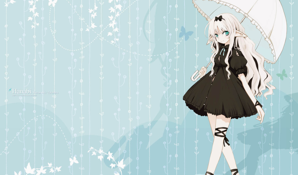 Аниме Девушка с зонтиком