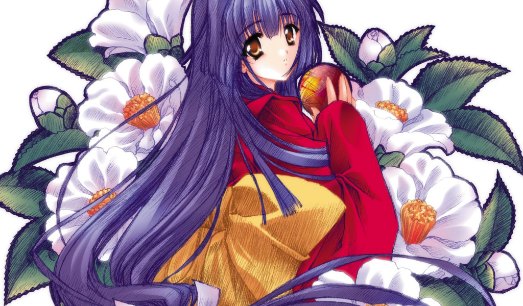 Рисованная девушка аниме