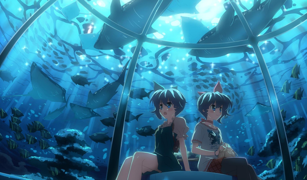 Девчонки в океанариуме