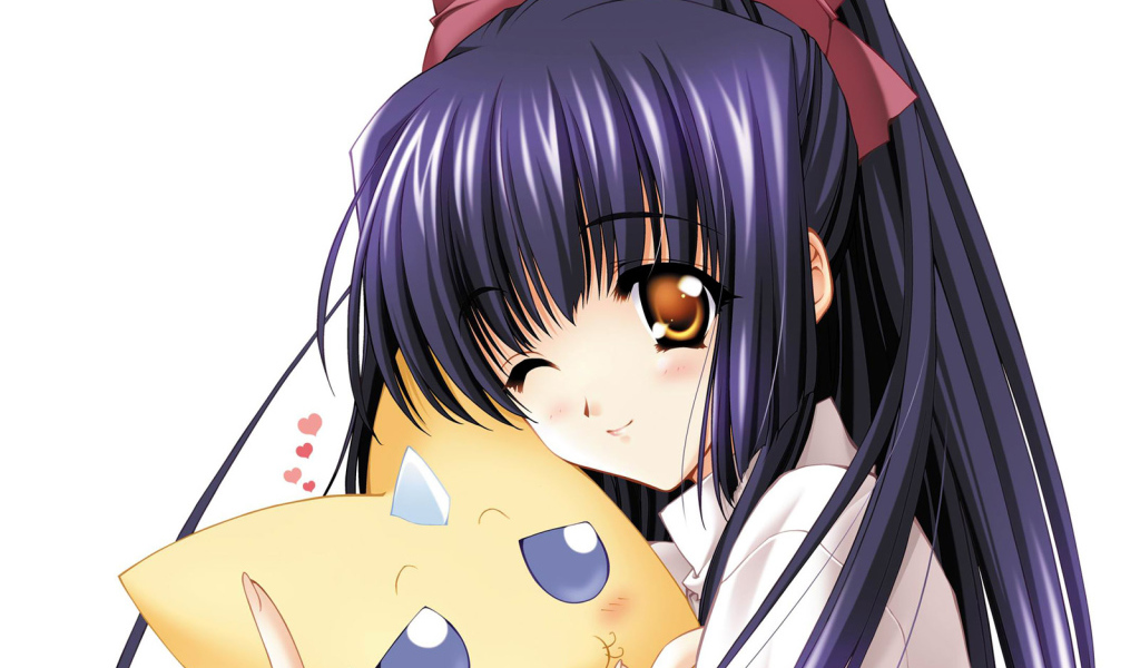 Милая девочка и зверек