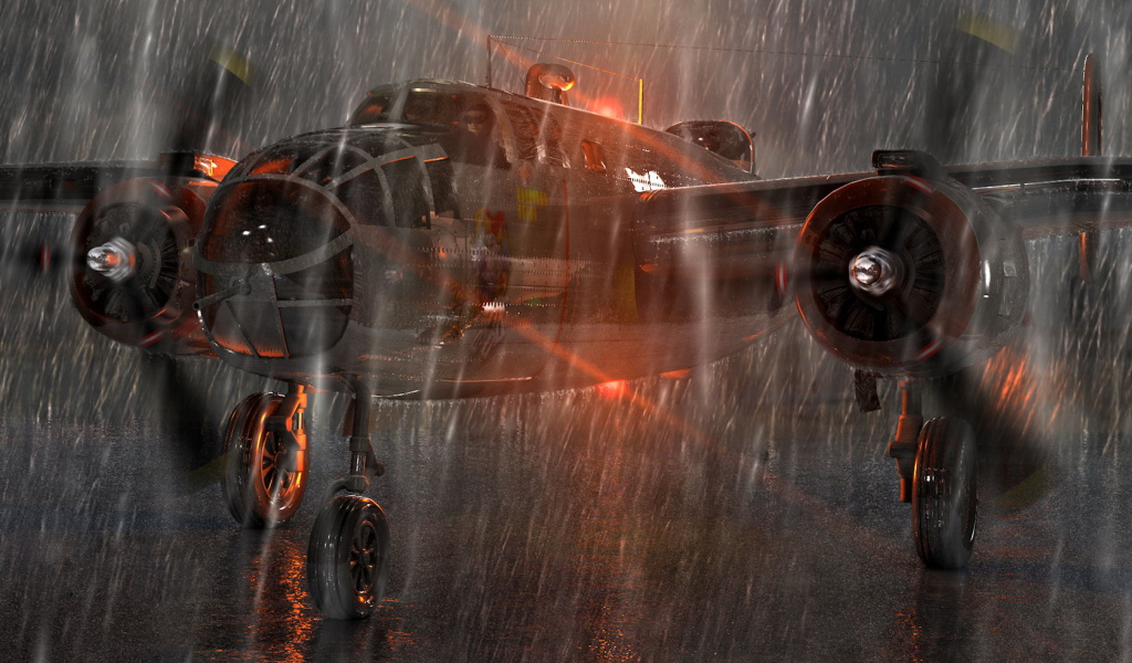 Самолет под дождем