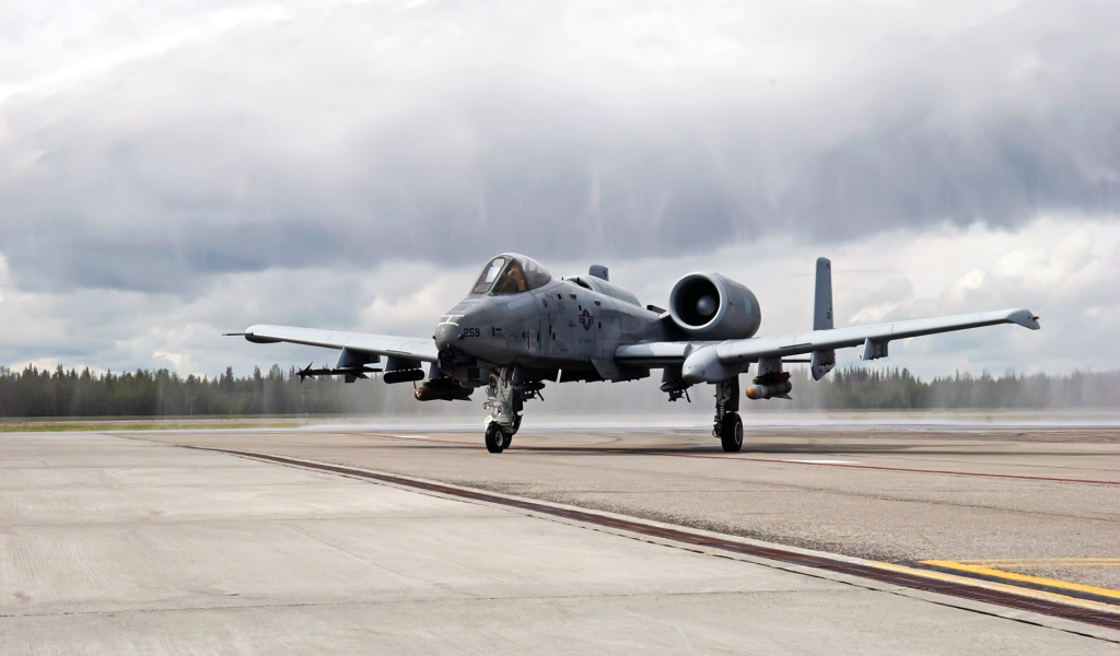 Военная авиация / истребитель на посадочной полосе