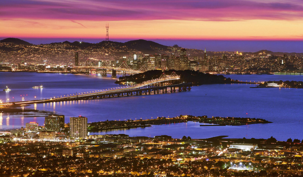 Яркие городские огни