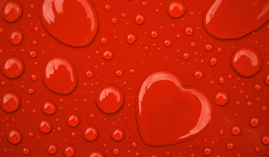 Капли в виде сердечек
