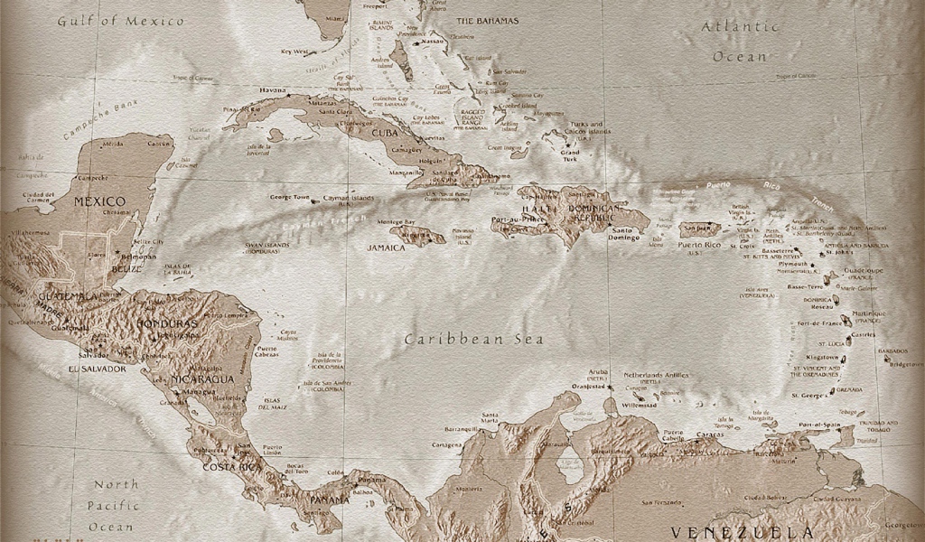 Карта Карибского моря