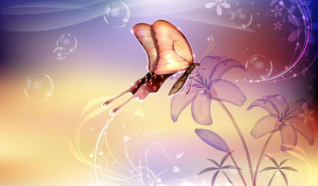 Бабочка на цветке