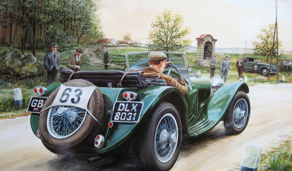 Зеленый классический авто