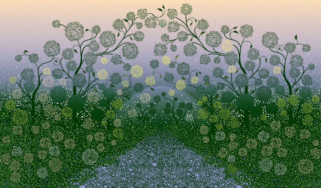 В зеленом саду