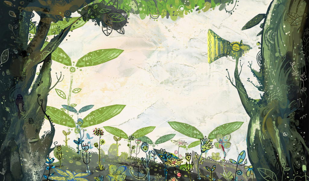 Рисованные цветы