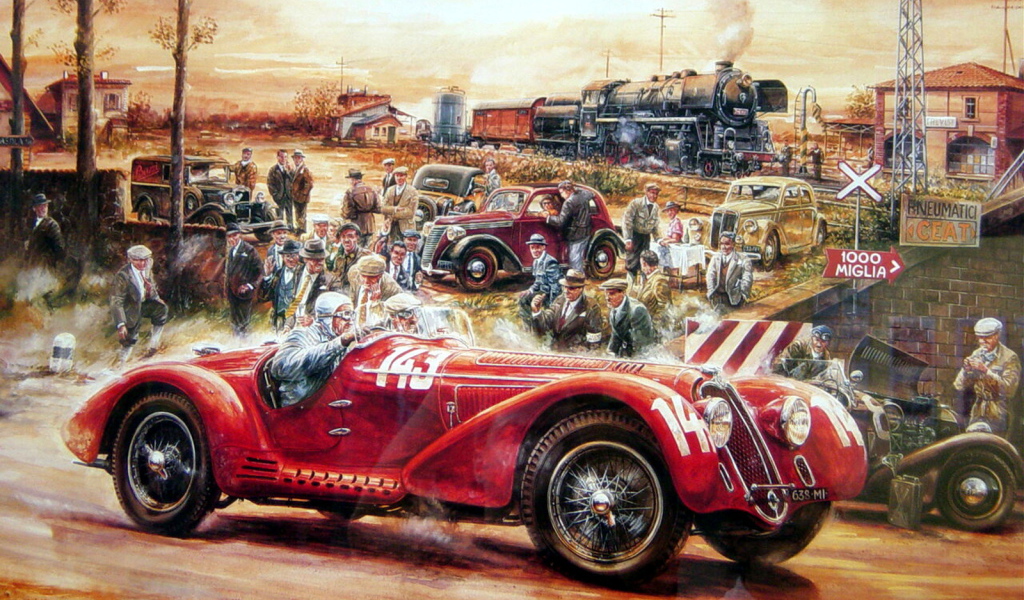 Красный ретро автомобиль