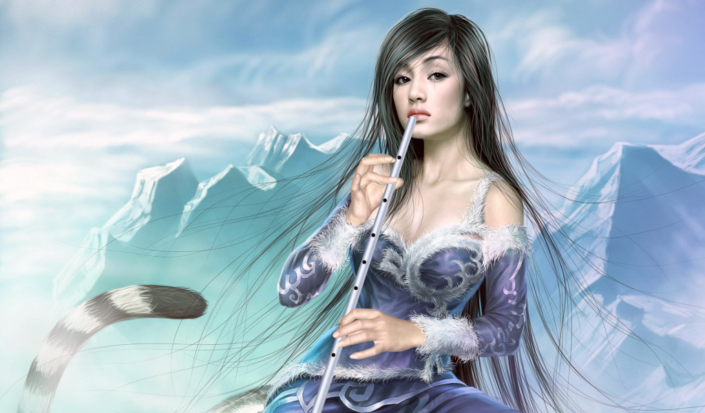 Девушка с музыкальным инструментом