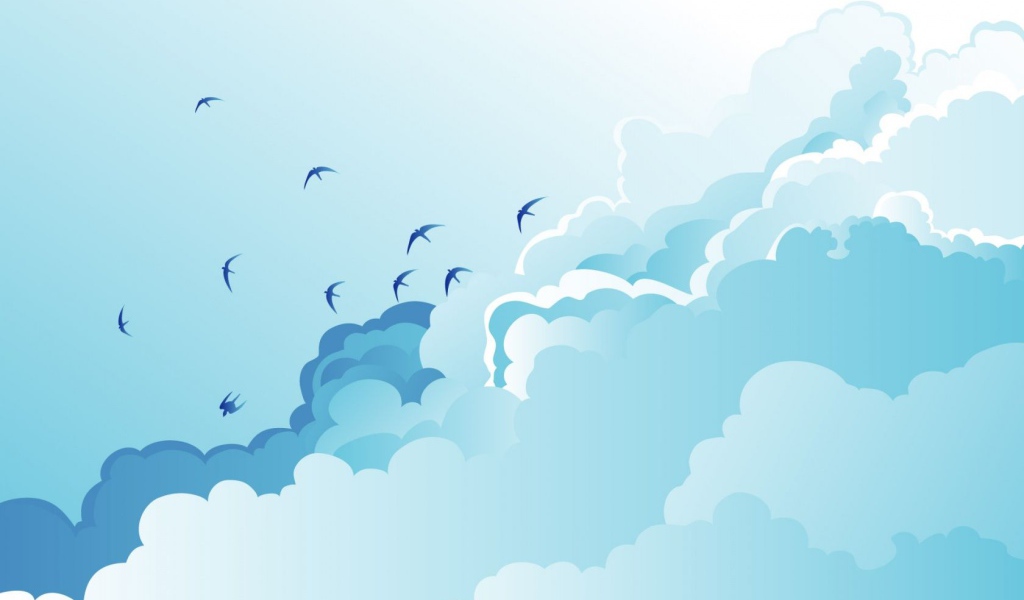 Чайки в облаках